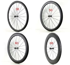 Single Front Wheels 700C 38/50/60/88mm Depth 25mm Width Road Bike Carbon Wheels