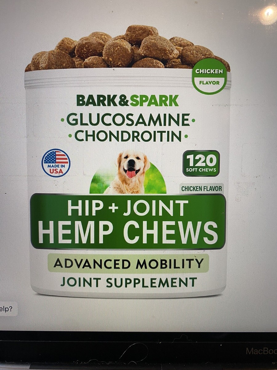 Bark Spark Glucosamine Dog Treats Joint Pain Relief 120 Soft