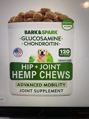 Bark & Spark Glucosamine Dog Treats Joint Pain Relief 120 Soft Chews  