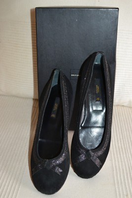 MAURO GRIFONI Ballerinas shoes black DESIGNER Schuhe LEDER 37 UK 4 neu 198  NEW
