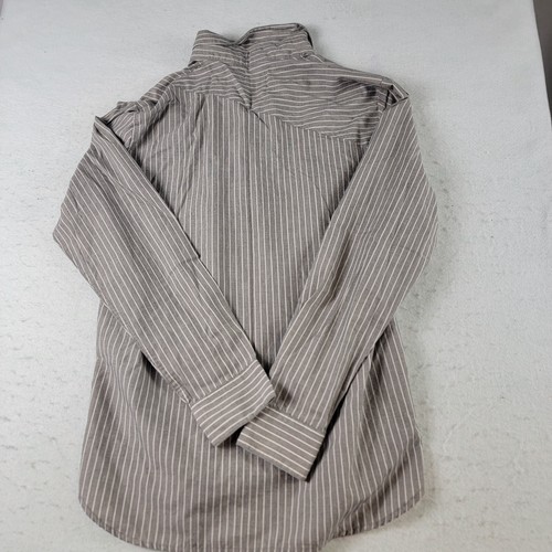 VOLCOM MEN'S BUTTON UP SHIRT SIZE SMALL GRAY WHITE STRIPE COTTON BLEND - Picture 4 of 7