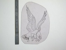 vtg 1960s Tattoo Flash acetate stencil Attack Eagle EA1