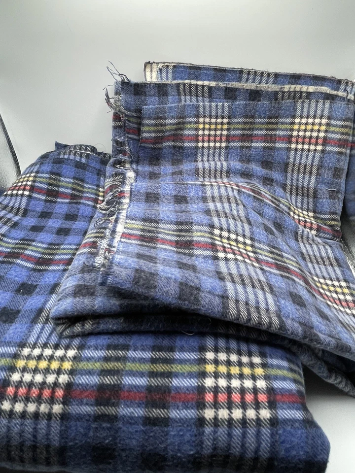 Blue Plaid Flannel Fabric Two-Piece, 4yds x 45” - Image 2 of 2