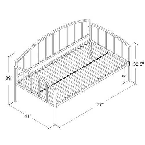 Twin size Modern Black Metal Daybed for Bedroom or Living Room FREE SHIPPING - Picture 3 of 3