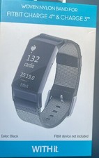 WITHit SILCONE BAND For Fitbit Charge 4  Charge 3, Color Black, BRAND NEW   