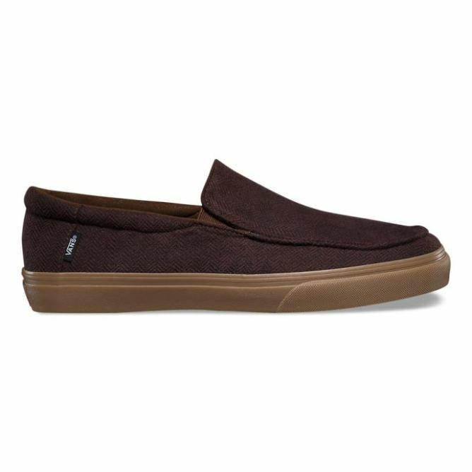 herringbone slip on vans