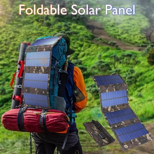 80W USB Solar Panel Folding Power Bank Outdoor Camping Hiking Phone Charger US - Picture 3 of 9