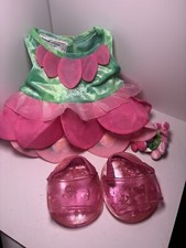Build A Bear Pink Flower Dress With Bow And Shoes Vintage