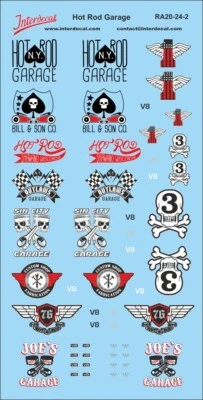 Courses de Rue Hot Rod 2 1/24 Décalcomanies 140x70mm INTERDECAL - Photo 1/2