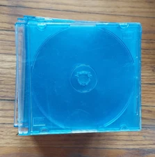 30 SLIM CD PLASTIC JEWEL CASES BLUE FREE SHIPPING! SLIMLINE CD CASE
