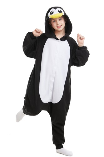 Kids Penguin Costume Unisex One-piece Pajama Soft Cosplay Sleepwear Homewear - Picture 38 of 55