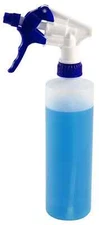 Empty Transparent Spray Bottles Plastic 32 oz Mist, Blue Nozzle, 6 Pack