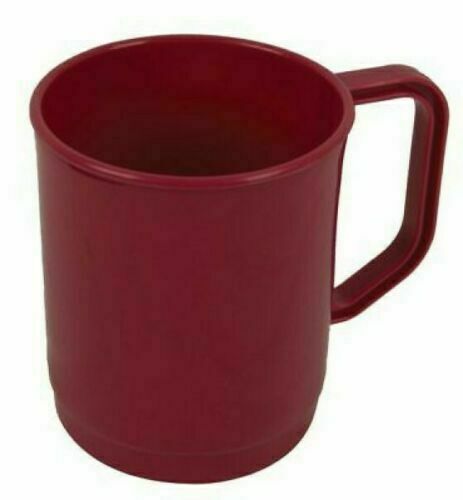 4 x Camping Mug 355cc 275ml Raspberry Poly Plastic Unbreakable CP065 Highlander