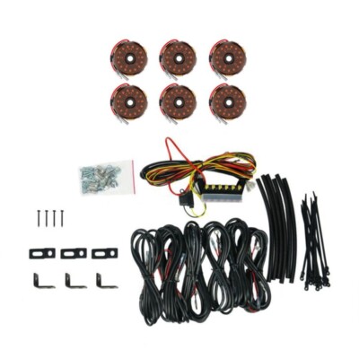 KC HiLiTES 2.2'' Cyclone V2 LED 6 Rock Light System Amber 5W Flood Beam Universal