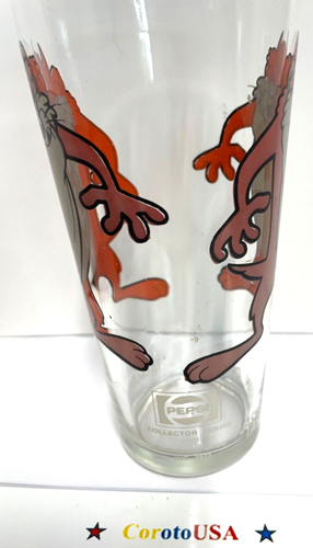 Taz Devil Pepsi Collector Series Glass Looney Tunes Warner Br VTG 1973 Set of 2 - Picture 2 of 5