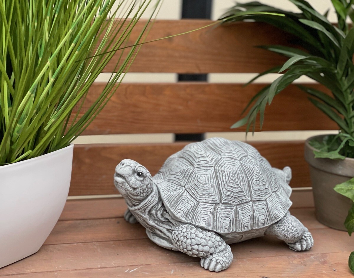 STEINFIGUREN SPICKER Schildkröten-Set – 3 Handbemalte Gartenfiguren Aus Steinguss