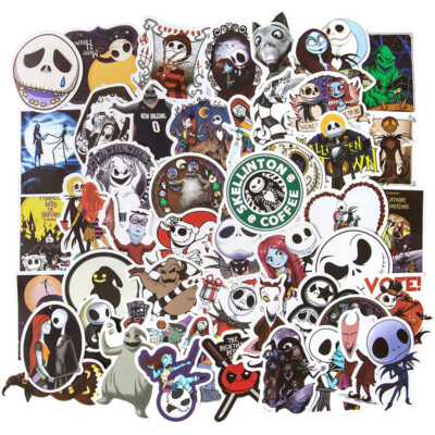 50Pcs Halloween Tim Burton's Corpse Bride Stickers Pack Laptop