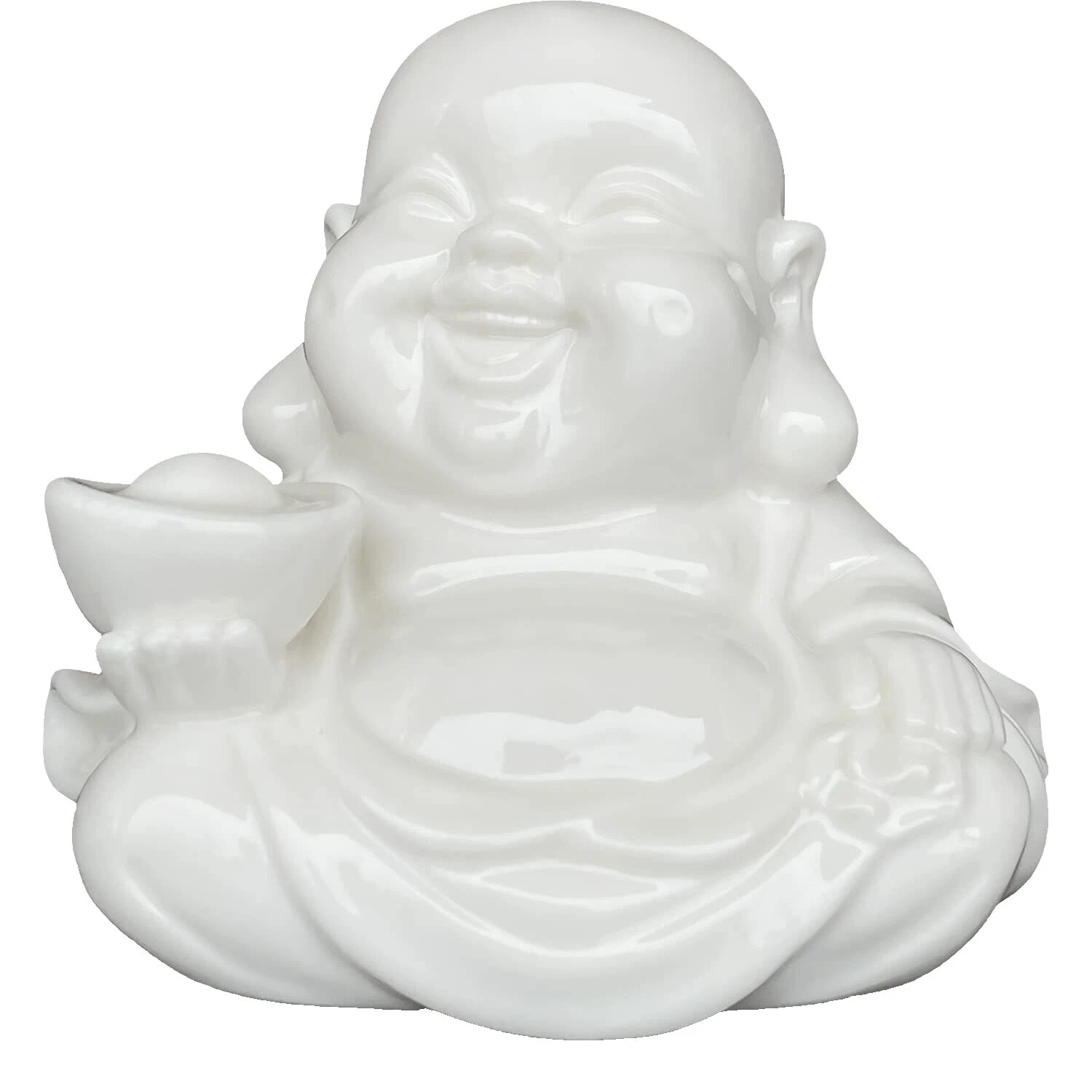 Buddha White Ceramic Décor Sculptures & Figurines