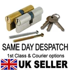 UPVC aluminium ANTI DRILL Euro Cylinder Door LOCK Barrel BRASS or NICKEL Finis
