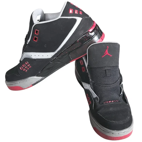 Air Jordan Flight Youth taglia 7 GS nero palestra rosso grigio freddo senza stringhe