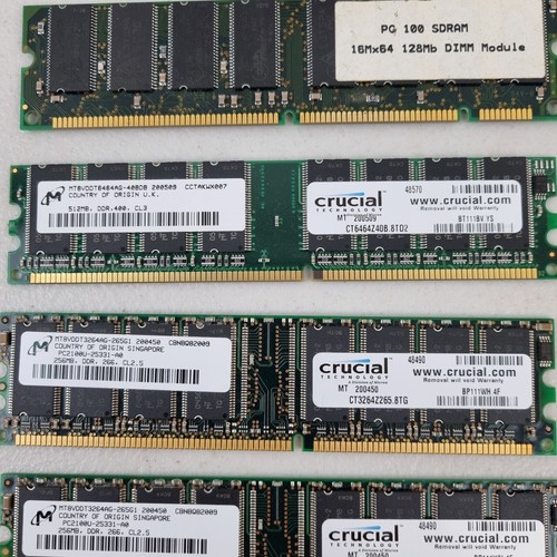 Bundle of Crucial 1GB & 512 MB Mixed DDR 333 266 184 PIN DIMM RAM & More - Picture 4 of 17