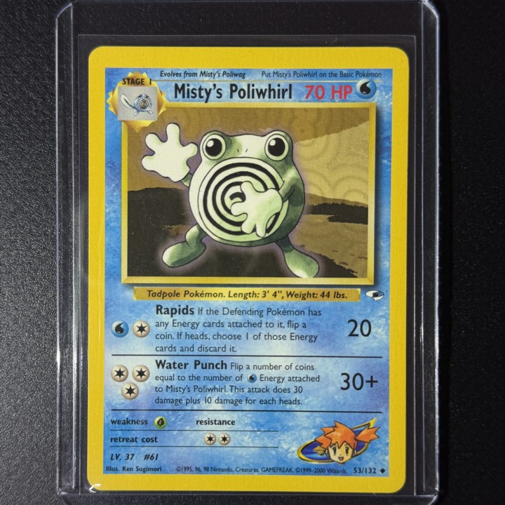 Misty's Poliwhirl 53/132 Uncommon Gym Heroes Pokemon Unlimited NM/M