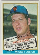 1976 Topps Traded SIGNED AUTOGRAPHED # 385T Mickey Lolich