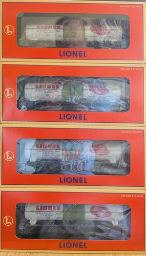 JUEGO DE 4 VAGONES CISTERNA LIONEL 6-21769 CENTENARIO EN CAJA DE ENVÍO ESCALA O  | Condition: New