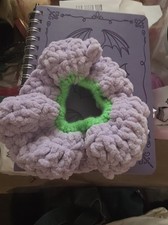 Homemade Handmade Fabric Scrunchie - Purple, Green