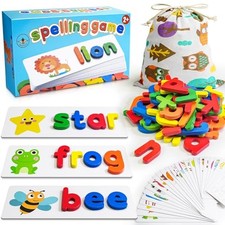 Alphabet ABC Learning Educational Toys for 3 4 5 Years Old Boys Girls, Wooden
