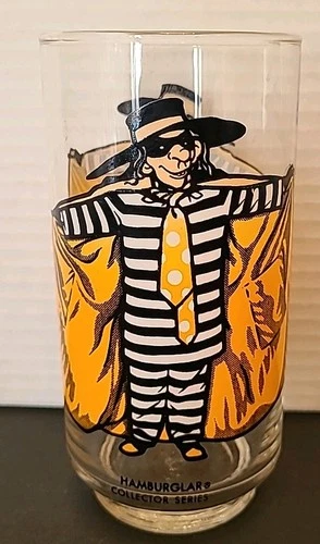 McDonald's Hamburglar Collector Drinking Glass Vintage Tumbler Coca Cola