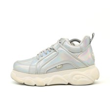 Buffalo Damen Classic Sneaker Silber Synthetik London Plateau-Sneaker EU 38