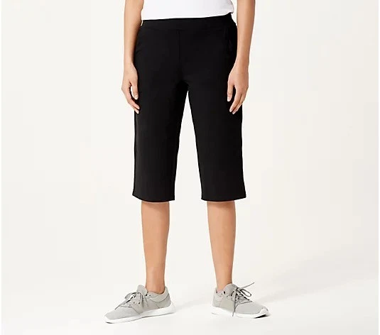 Denim & Co. Stretch Skimmer Length Black L New