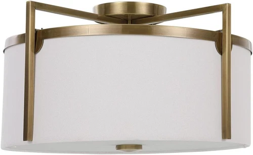 Colfax Antique Brass 3-Light Semi Flush Mount Ceiling Light by - Picture 3 of 6