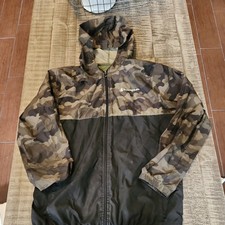 Champion Full Zip Hooded Jacket Windbreaker Youth XL Camo Vented Lightweight