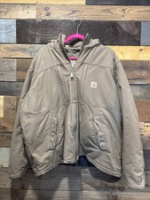 Carhartt Cryder Jacket Mens XL Brown Hooded Thinsulate Full Swing