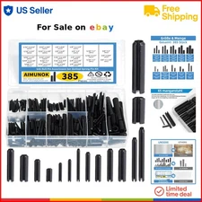 Roll Pin Set Carbon Steel 385pcs Spring Dowel Tension Assortment Kit