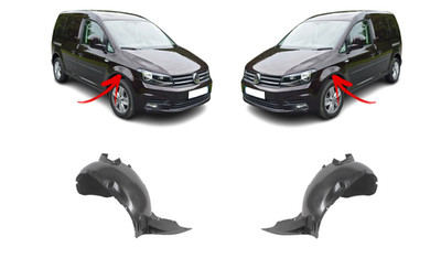 FOR VW CADDY 15-20 Neue Front Kotflügel-Spritzschutz Splash Arc Set Paar Schwarz