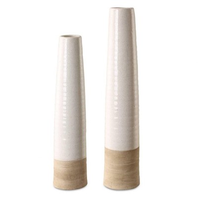 Uttermost 18156 Ivory Sands - Vase (Set of 2)-22.75 Inches Tall and 4.75 Inches