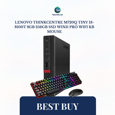 Lenovo ThinkCentre M720q Tiny i3-8100T 8GB 256GB SSD Win11 Pro WiFi KB Mouse