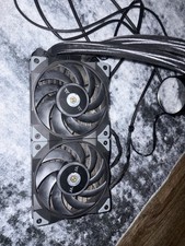 Thermaltake AIO Liquid CPU Cooler w/ Radiator Dual Fans Copper Black