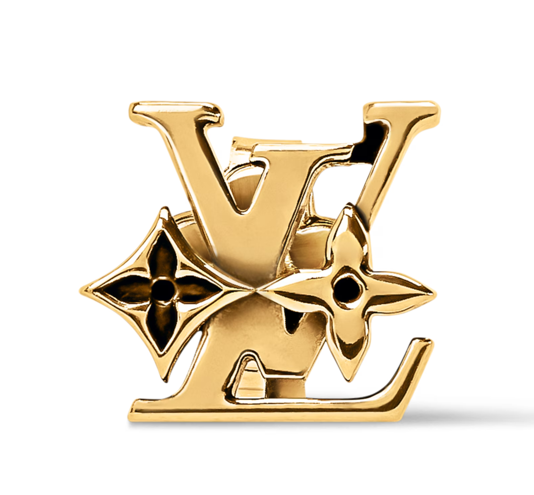 NEW Louis Vuitton Earrings Monogram Low Gold M03830 Authentic LV