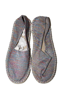 American Eagle Youth Girls' Sparkly Multi Espadrille Slip-on Shoes 4M #182542
