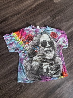  Grateful Dead Skull Tie-Dye Graphic Tee Crew Neck XL Jerry Garcia 