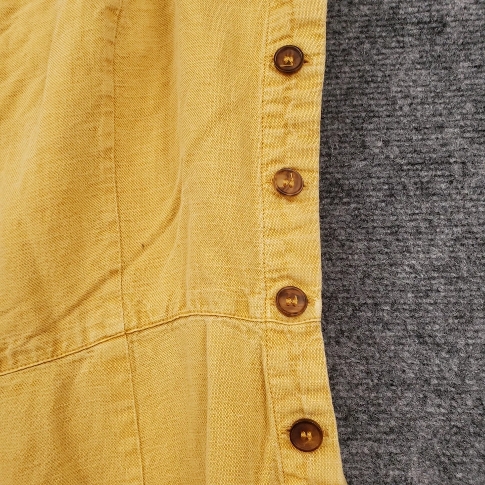 C&C California Jumpsuit Womens 10 Yellow Linen Blend Crop Wide Leg Sleeveless - Image 3 of 4