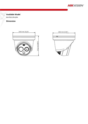 Hikvision DS-2TD1217B-3/PA Thermal Bi-spectrum Network Dome Camera - Picture 9 of 10