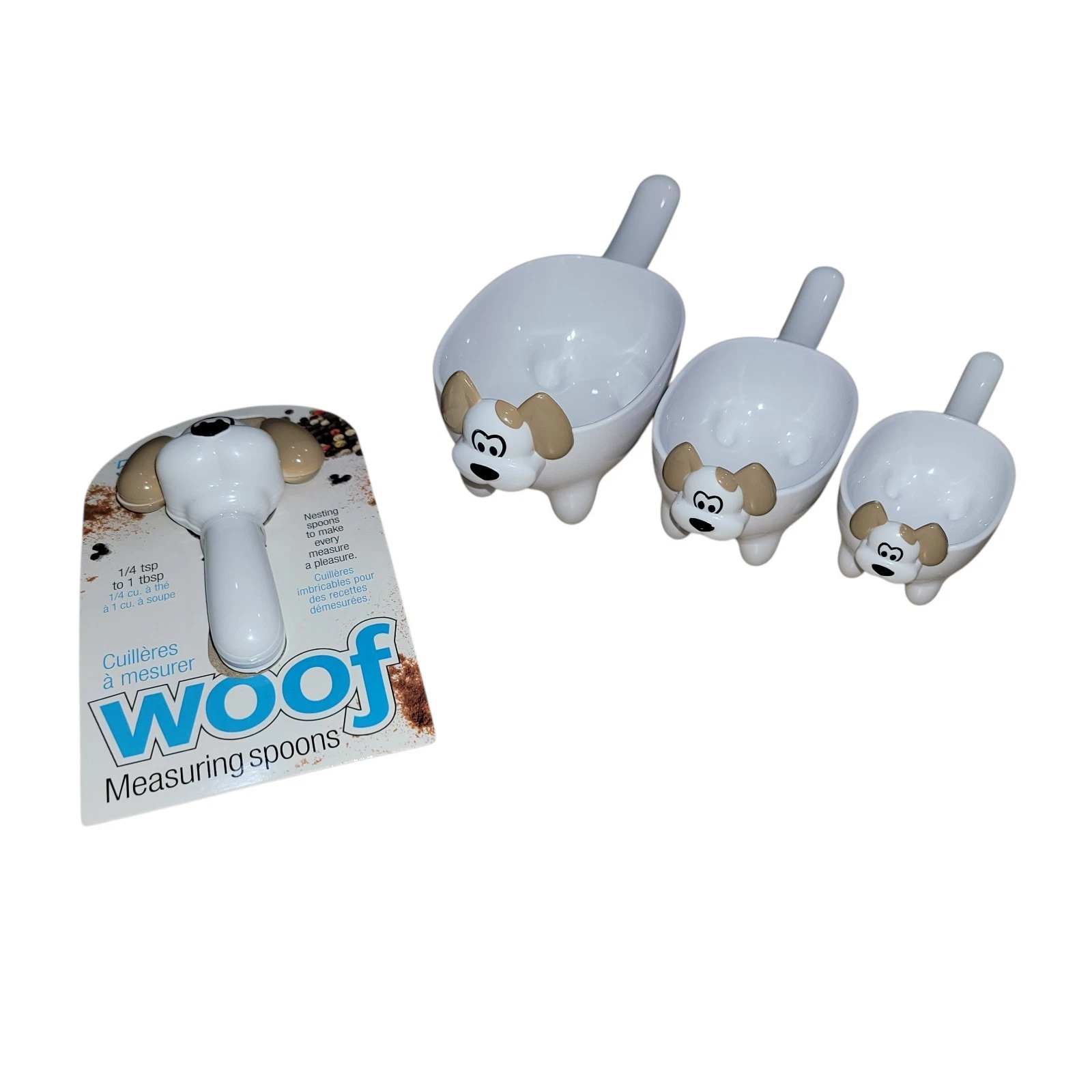 Joie Woof Dog Measuring Cups & Spoons Set 5pc BPA-Free Plastic Kitchen Tools NEW