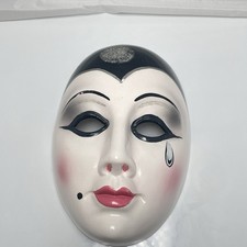 Vintage Mardi Gras New Orleans Ceramic Hand Painted Face Wall Mask