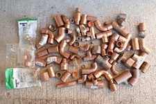 (LOT OF 80) COPPER FITTINGS SWEAT Nibco , EPC, couplers, tees, elbow 6 POUNDS