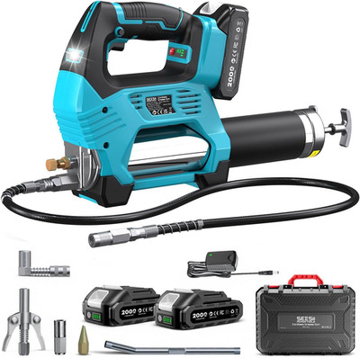 10000PSI Electric Grease Gun: 3 Speed Control Battery Powered Grease Gun Cordles